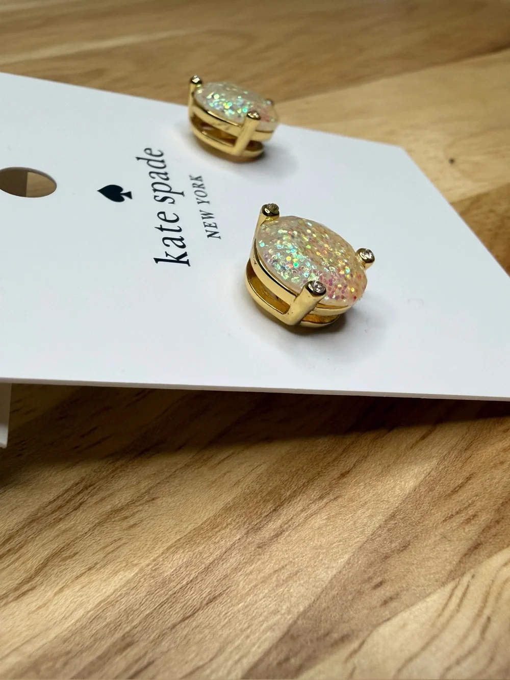 kate spade Opal Glitter Rise and Shine Stud Earrings NWT $39